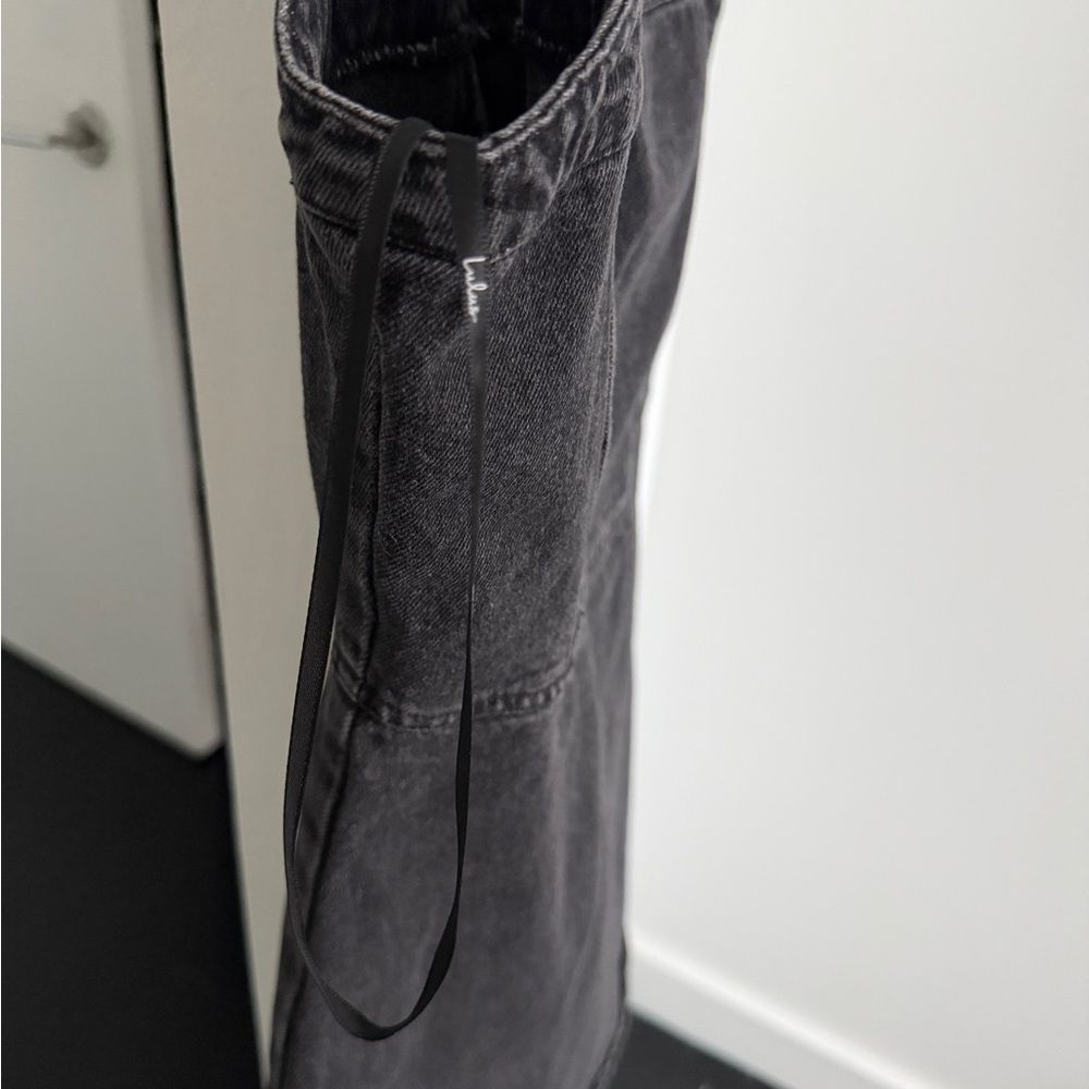Lulu's Washed Black Denim Mini Dress - Picture 4 of 4